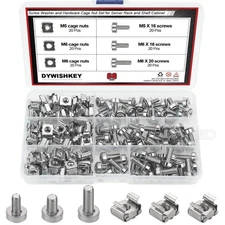 Cage Nuts and Screws, 60Set Square Hole Hardware Cage Nuts & Mounting Screws ...