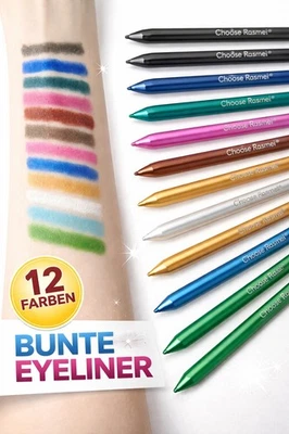 Eyeliner Stift Wasserfest Langanhaltend Präzise Spitze Farbe wählbar 12 Farben - Bild 1 von 4