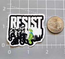 Portland Frog ~ Resist! ~ 2" Vinyl  Sticker ~ Protest Ice Frog Suit ~ Oregon 