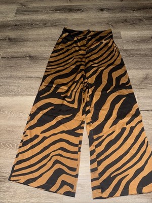 Rachel Zoe Tiger stripe Print Wide-Leg Pants  Women's sz S