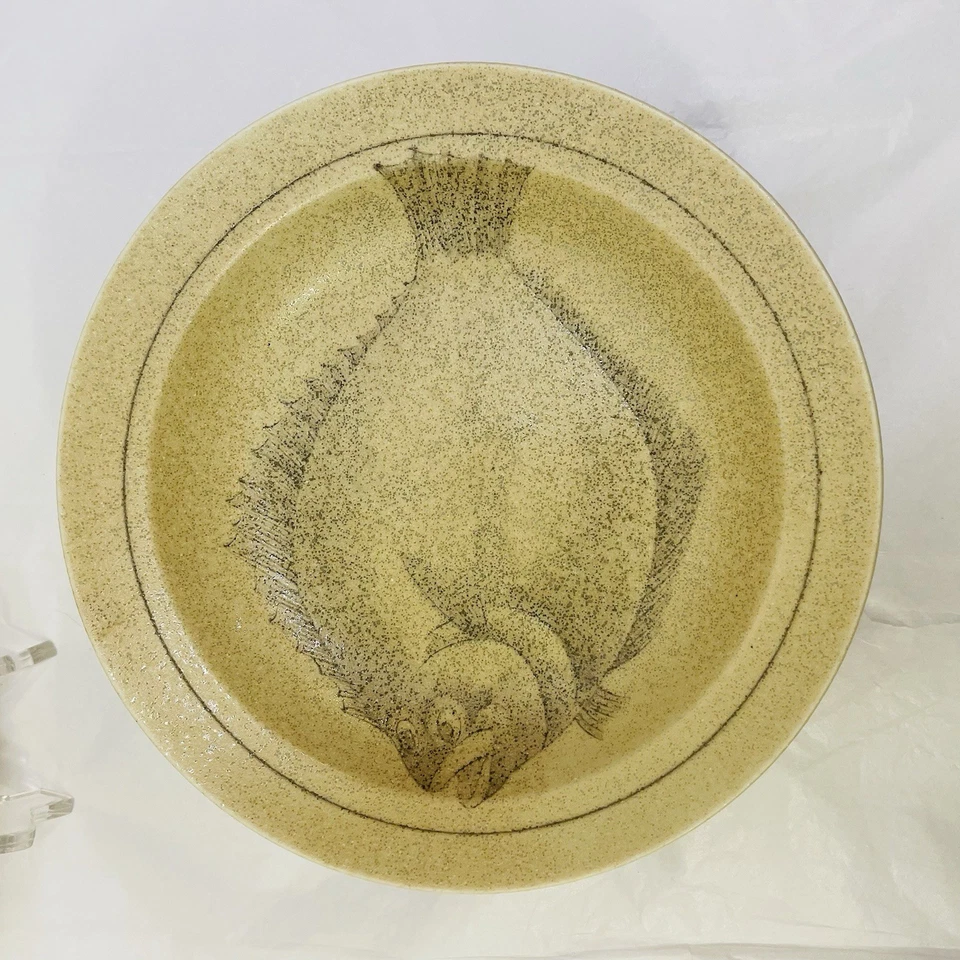 Juego de 5 cuencos para servir sopa japonesa vintage pescado Gyotaku gres cerámica 8,25" Foto 3 de 4