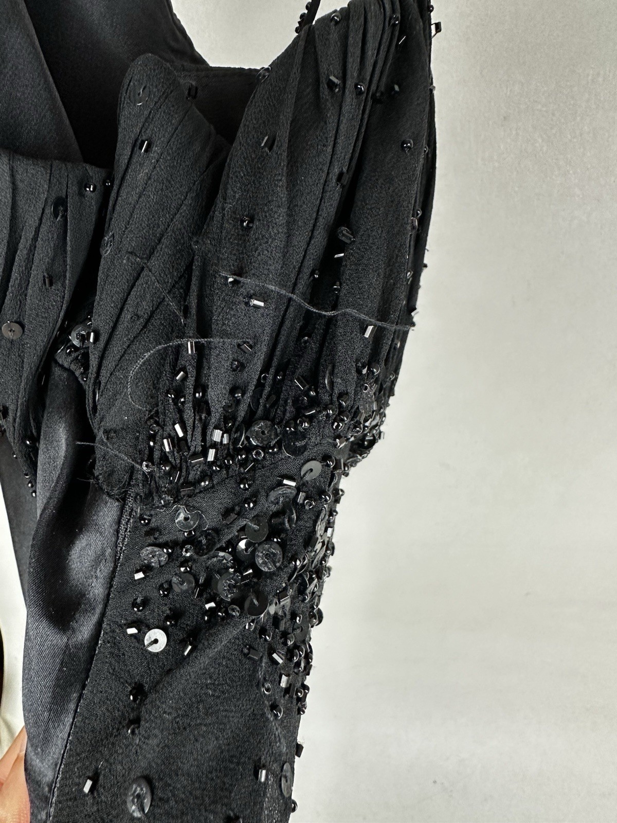 Morrell Maxie Dress Womens Size 6 Black Beaded y2k Gown Small Fairy