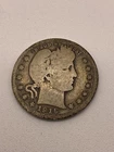 1915-D Barber Quarter 25c Silver Coin ~ 90% Silver
