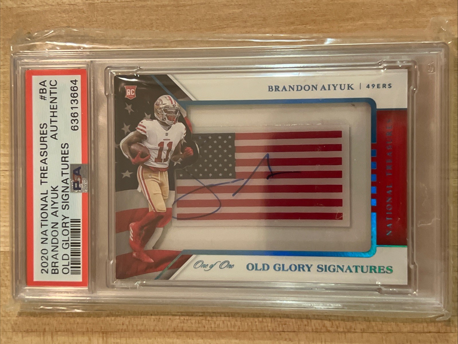 2022 Panini National Treasures Brandon Aiyuk Old Glory 1/1 PSA Auth Auto