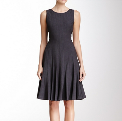 Calvin Klein Charcoal Gray Pleated Front A-Line Sleeveless Dress Size 16W  NWT | eBay