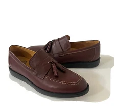 Men Marc Joseph Santa Ana Slip On Leather Shoes Wine Nappa (Maroon) Size 10.5