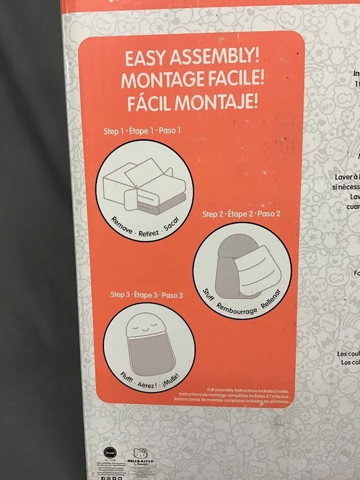 Espreguiçadeira de chão arco-íris Hello Kitty - 47" x 69" saco de dormir de pelúcia infantil assento de cama - Imagem 4 de 4