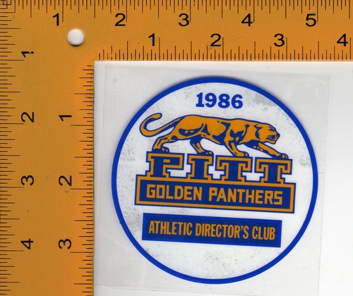 Set of 4 Vtg.1986 Pitt Golden Panthers Athletic Director's Club Window Stickers - Picture 2 of 3