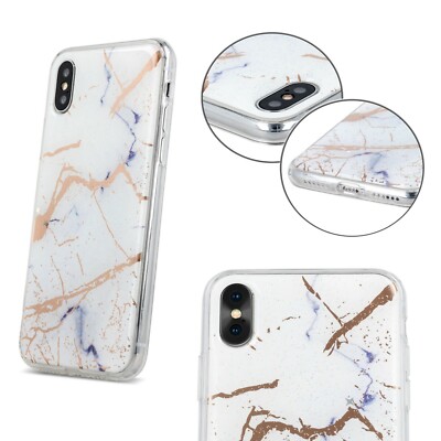 XIAOMI REDMI NOTE 8T - Marmoriert TPU Stein Design Blink Hülle Case Tasche Weiß 