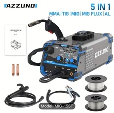 AZZUNO 5-in-1 MIG Welder,110/220V,Gasless,Lift TIG,MMA,Aluminum Weld,Multi-Proce