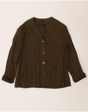 Luisa Spagnoli Womens 4 Button Blazer Jacket Uk 16 Large Khaki Ae08