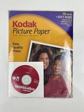 NEW Kodak 10 Sheets Soft Gloss Picture-Photo Paper 8 1/2" x 11" ArcSoft Software
