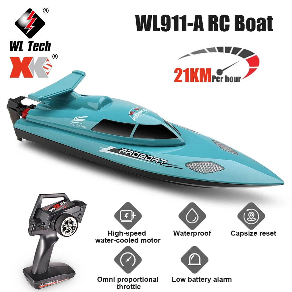 WLtoys XK WL911-A 1km/h 2.4GHz Brushless Motor Water Cooling Ship RC Boat RTR - Image 4 of 4