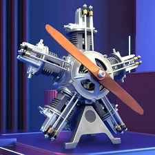 TECHING Five-Cylinder Radial Engine Plane Simulation Metal Machinery ElectricFFH