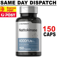 Horbaach Nattokinase Gluten Free 150 Capsules 4000FU Supplement FREE AU SHIPPING