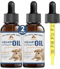 2 Packs Hemp Oil for Dogs and Cats - Helps Pets with nxiety, P in, Str ss,