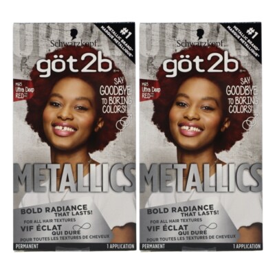 Got2b Metallics Permanent Hair Color, M65 Deep Red ( 2-Pack )