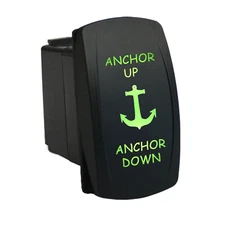 ANCHOR UP ANCHOR DOWN 6M86GM Rocker Switch 12V LED green MOMENTARY marine