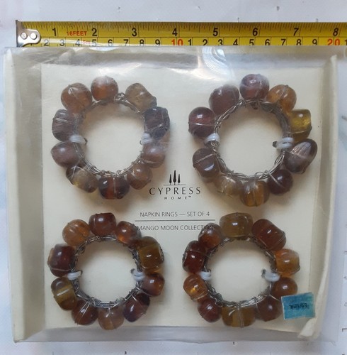 Juego de 4 servilletas anillo colección Cypress Home ámbar mango luna - Imagen 10 de 12