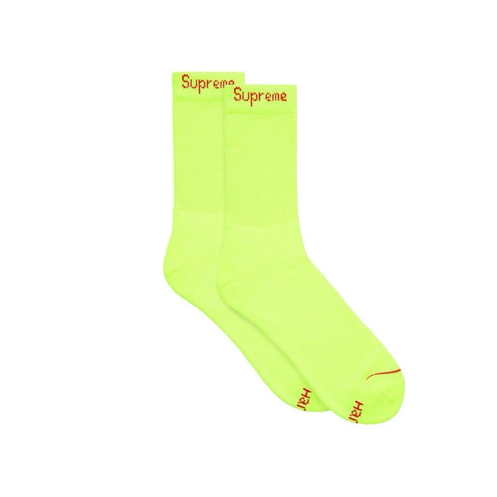 Chaussettes Supreme x Hanes Crew vert olive (1 paquet : 4 paires) neuves authentiques