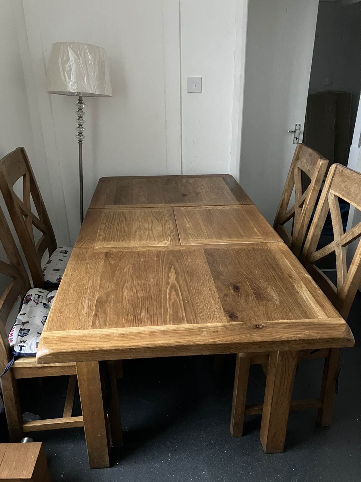 Solid Oak Dining Table + 4 Chairs eBay
