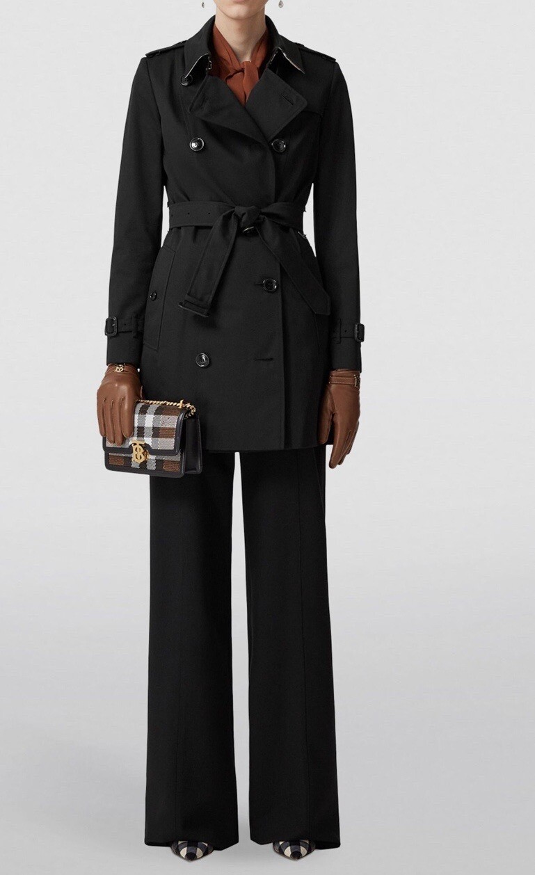 Burberry Black Chelsea Trench  Designer Coat Jacket Sz Eu 36 Uk 4 US 2 Rrp$4390 image 2