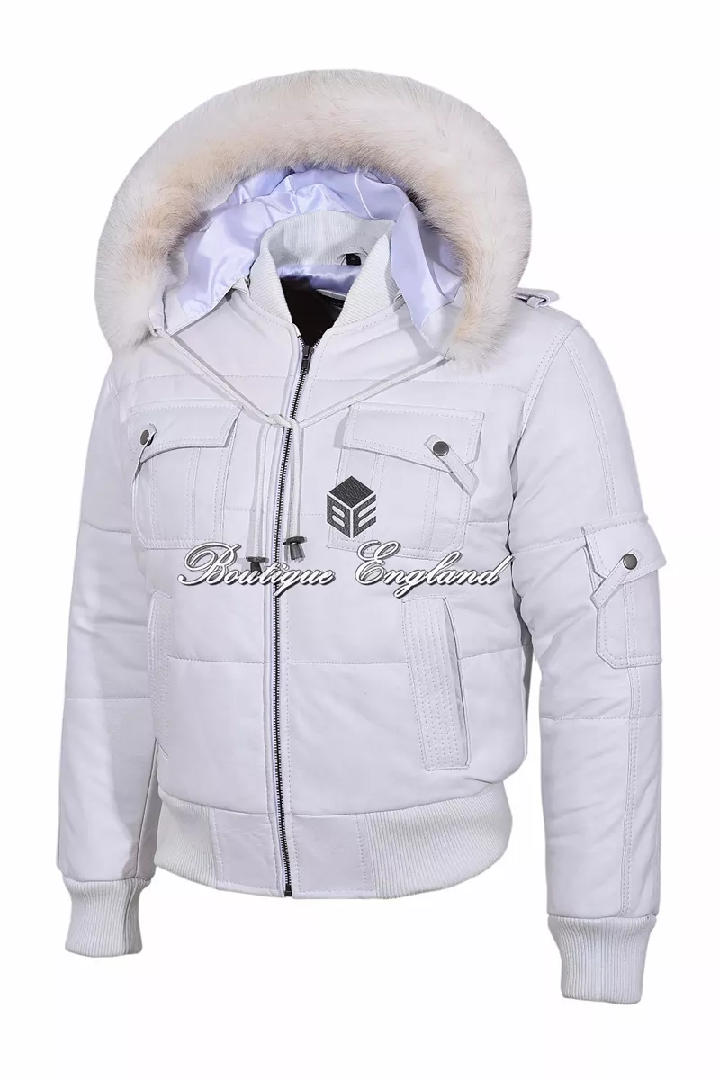 Mens white top bubble coat