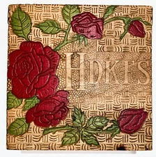 1916 Pyrography Handkerchief Glove Box W/Contents. Signed & Dated: Dec 26, 1916