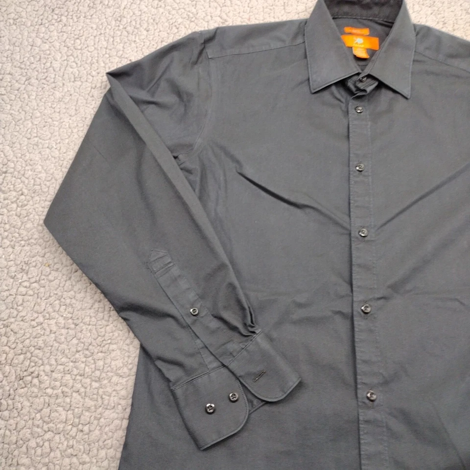 Egara Shirt Mens 16-32/33 Stretch Extreme Slim Fit Gray Collared Button-Up Foto 4 de 4