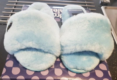 Bedroom Athletics - Madison Sheepskin Sliders Slippers- Aqua Blue - L (UK 7/8)