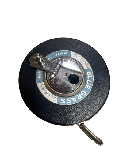 VTG Blue Grass 50 Ft White Steel Tape Measure Tool Wind Up USA Round T5-BG750WT - Picture 4 of 4