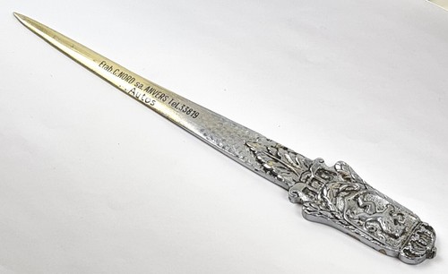 Sammelstück Alter Brieföffner Werbung Wappen Bronze P49