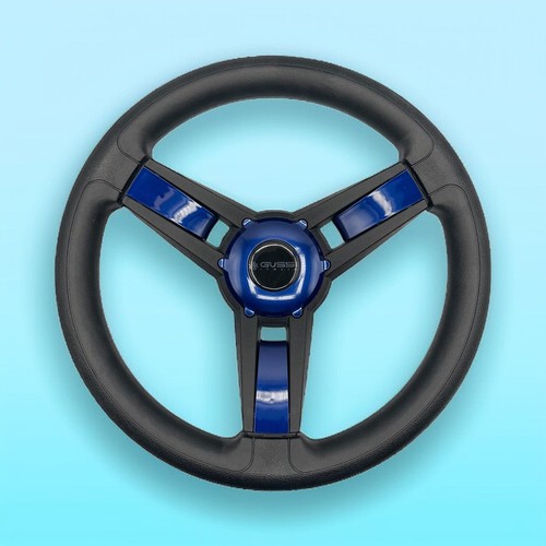 Giazza Golf Cart Steering E-Z-GO HUB Soft Touch Rim ABS Spokes - Blue Inserts