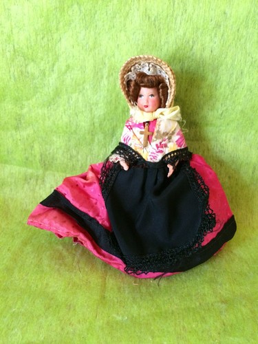 Poupée Folklorique Indochine Petitcollin - 29cm - Tête Celluloïd - Années 1950