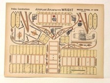 Imagerie D  Epinal No1378 A roplane Biplan Wright , Petites Constructions model
