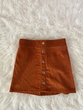 NWT Isaac Mizrahi New York Girls Orange Corduroy Skirt Size 7/8