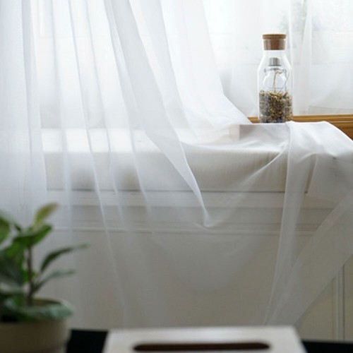 2 Panel Solid Color Sheer Curtains Voile Tulle Window Drapes Bedroom Living Room - Picture 8 of 22