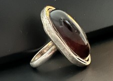 Dark Baltic Amber With Inclusions Sterling Silver Ring size-5,5 Weight-9.5grams