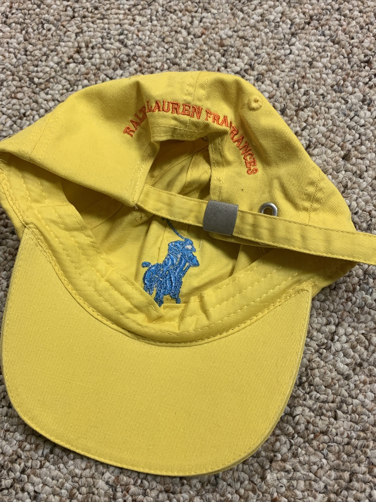 CAPPELLO FIRMATO RALPH LAUREN THE BIG PONY COLLECTION GIALLO BRILLANTE NUOVO
