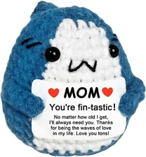 I Love You Gifts for Mom from Daughter Son, Positive Crochet Shark Gifts Mother 