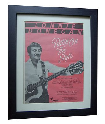 LONNIE DONEGAN+Puttin' On Style+POSTER+AD+ORIGINAL 1978+FRAMED+FAST GLOBAL SHIP