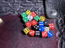 Twenty 5MM Opaque Assorted-Random Color D6 Dice RPG Tabletop Square Corner