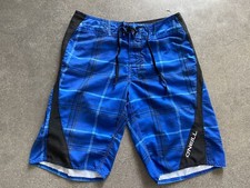 O'neill board shorts blue plaid boys sz 28 16