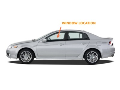 2004-2008 ACURA TL LEFT DRIVER SIDE DOOR WINDOW GLASS (LH) (P