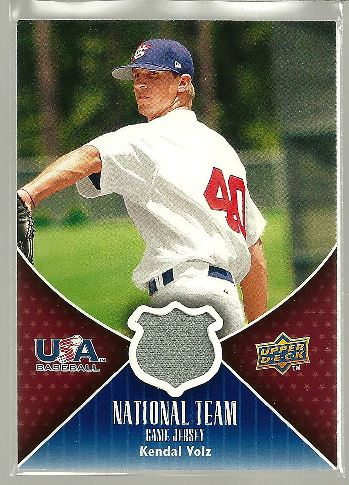 KENDAL VOLZ  2009 USA NATIONAL TEAM GAME JERSEY USA-KV UPPER DECK RELIC