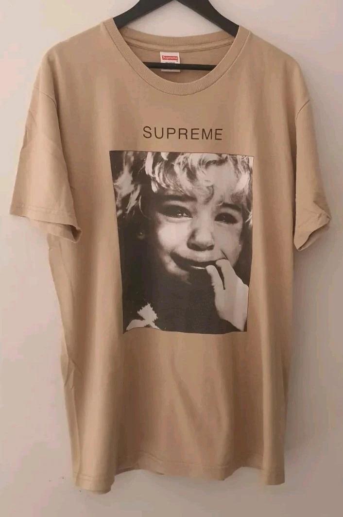 FW15 Supreme Crybaby Blau Größe XL Hellbraun T Shirt Selten