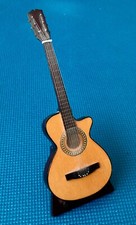 Miniature Wooden Guitar, 9 inches long w/ Stand Base