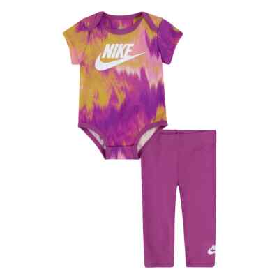 Nike Baby Girl Fuchsia Multi Bodysuit Leggings Set (OMK460-A9X