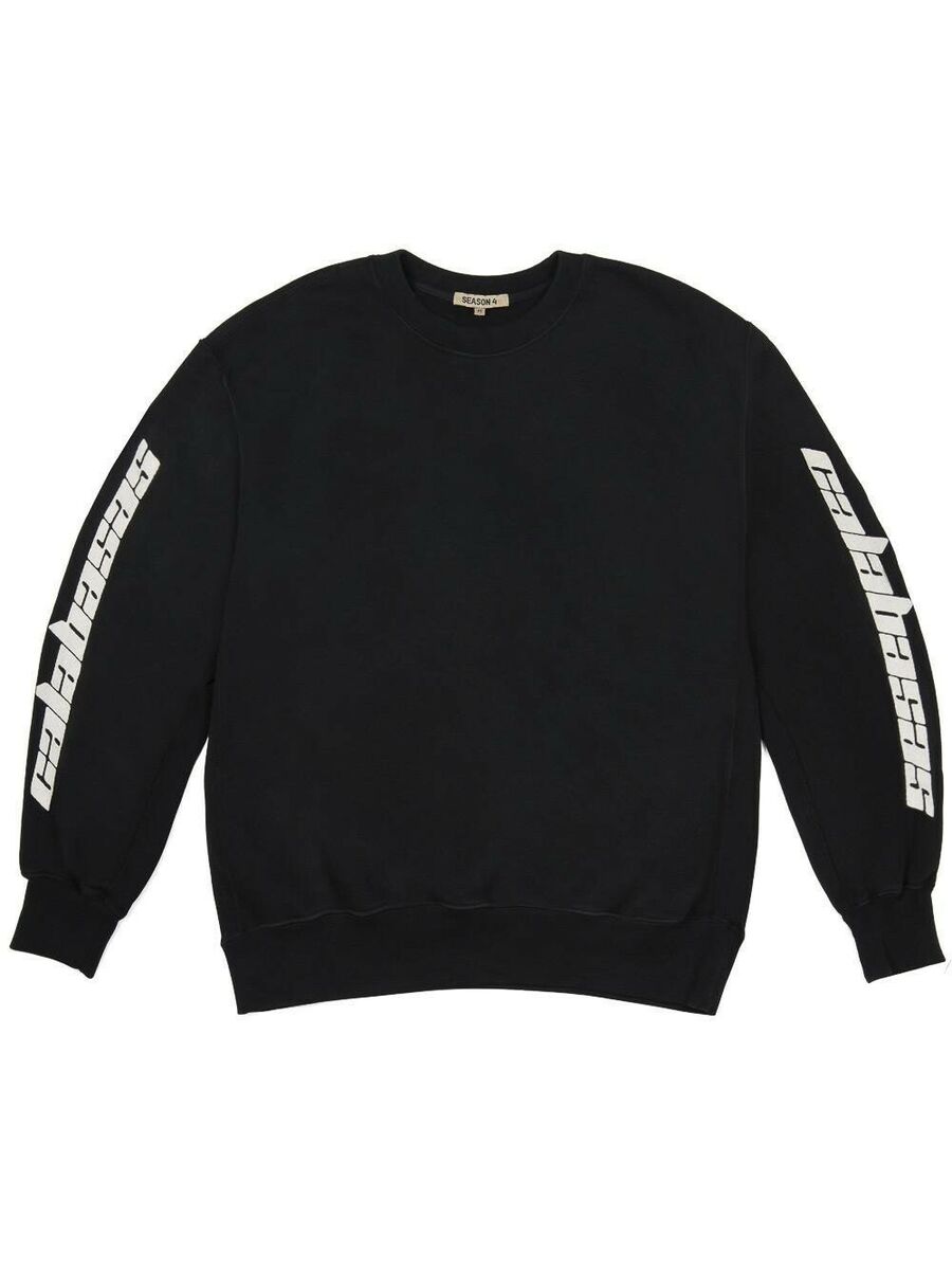 YEEZY SEASON 4 CALABASAS Black Crewneck Sweatshirt Mens YEEZY SEASON 4 CALABASAS Black Crewneck Sweatshirt Mens