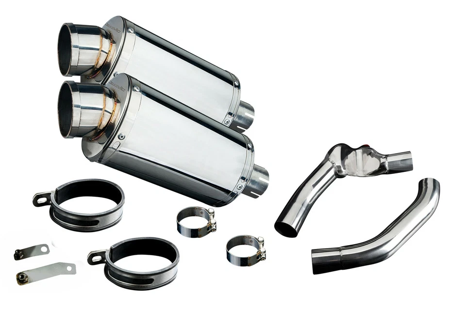 本田 CBR1000F Delkevic 9 英寸不锈钢椭圆形消声器排气一脚蹬 87-98  — 第 2/2 张图片